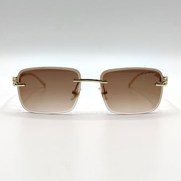 Cartier Snake Golden Side Gradient Brown Unisex Sunglasses