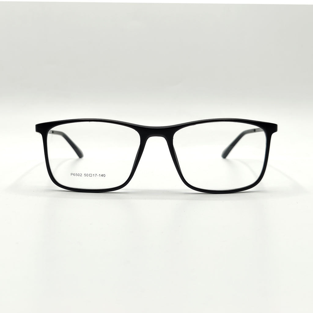 Black Matte Square Metal Spring Side Unisex Frame