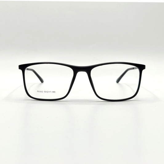 Black Matte Square Metal Spring Side Unisex Frame