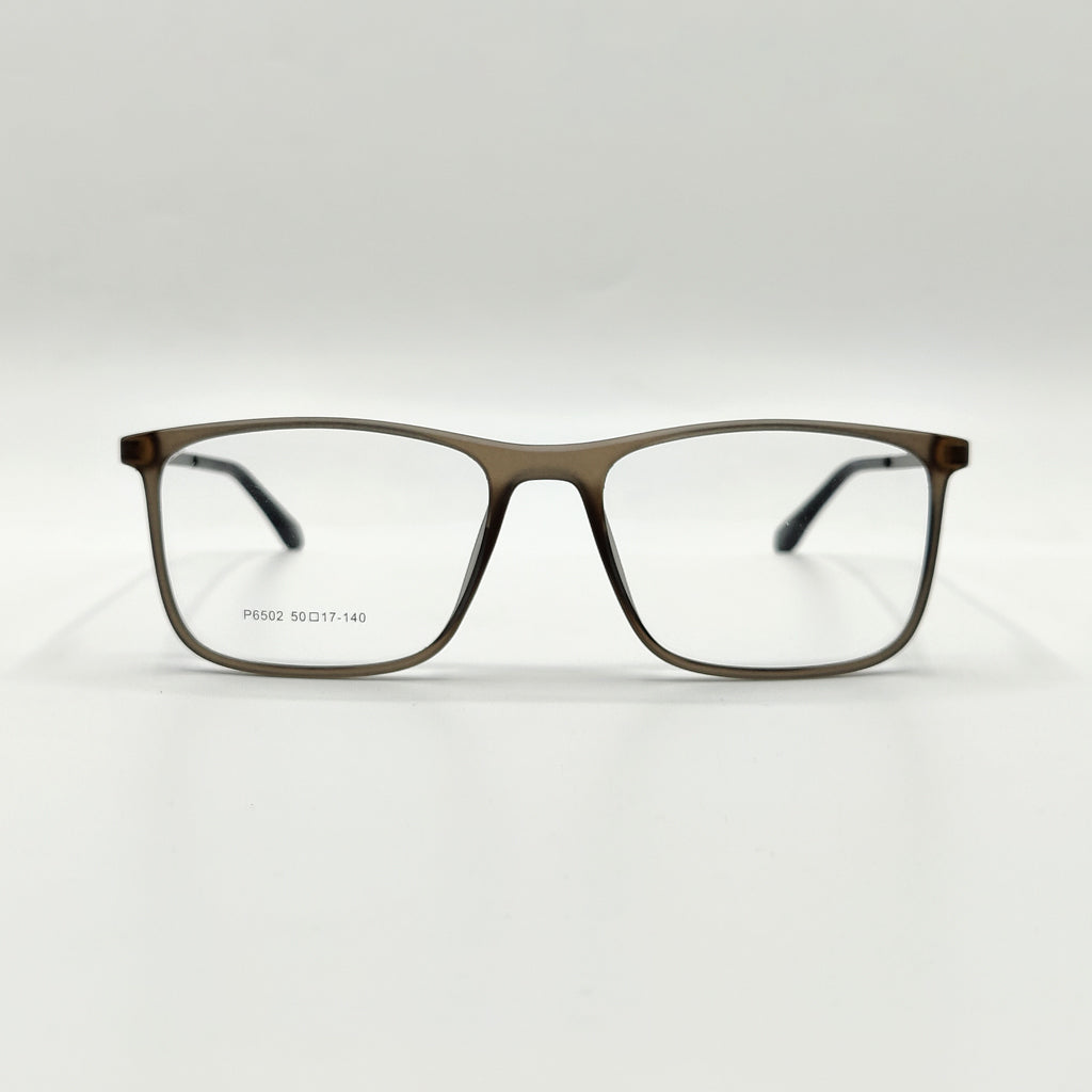 Gray Matte Square Metal Spring Side Unisex Frame