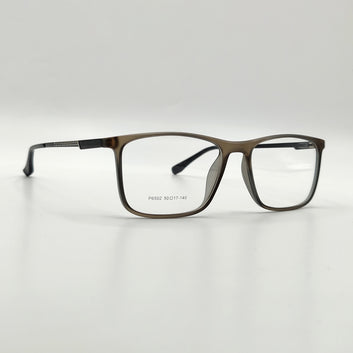 Gray Matte Square Metal Spring Side Unisex Frame