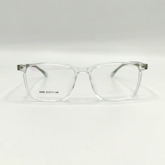 Justin Square Acetate Transparent Unisex Frame